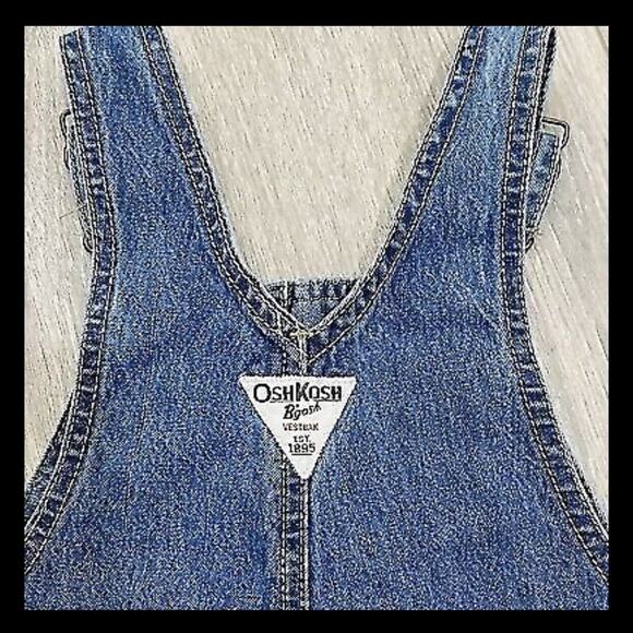 OshKosh B’Gosh Overalls Carpenter Style Blue Denim Unisex Jeans Size 4T Toddler - Picture 11 of 14
